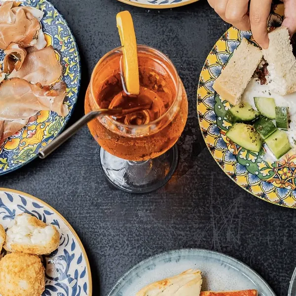 Antipasti plates and Spritz Navigli Paris