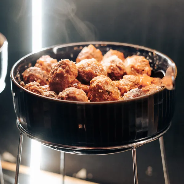 Italian meatballs on the Navigli buffet
